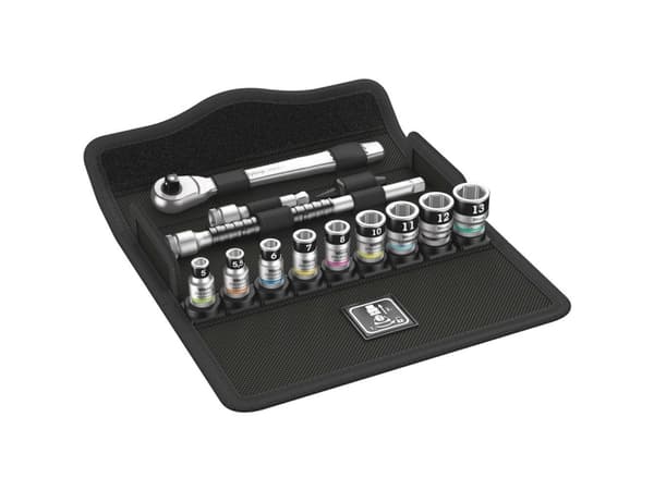 Wera 8100 SA 12 HF, Pistorasiasarja, Musta, Kromi, Monivärinen, Hylsyavaimen kahva, 1 kpl, 1/4", 5,5.5,6,7,8,10,11,12,13 mm