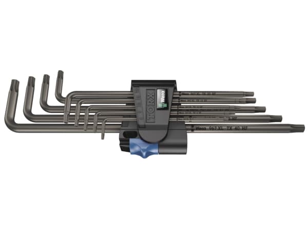 Wera 05024450001, L-torx nyckel, T10, T15, T20, T25, T27, T30, T40, T8, T9, Svart, Stål, Plast, CE