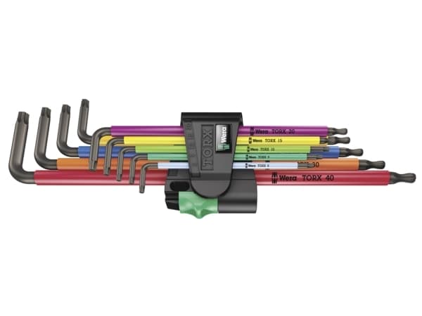 Wera 05024480001, L-torx-avain, T10,T15,T20,T25,T27,T30,T40,T8,T9, Monivärinen, 9 kpl