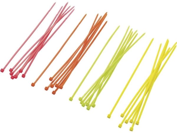 TRU COMPONENTS 1570922 ST150M Kabelbinder-Sortiment 150 mm Neon-Grün, Neon-Orange, Neon-Gelb, Neon-Pink 80 St. (1570922)