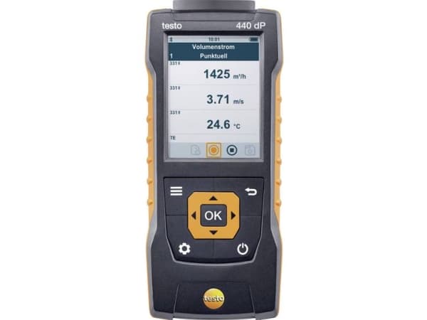 testo 440 dP Trykmålingsudstyr Lufttryk, lysstyrke;, CO2, Temperatur, Vindhastighed -150 - +150 hPa