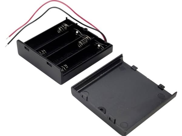 TRU COMPONENTS SBH341-1A Batteriholder 4 R6 (AA) Kabel