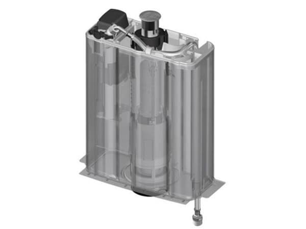Laufen cistern för kompass - plastcistern för kompass inkl tryckknapp i krom