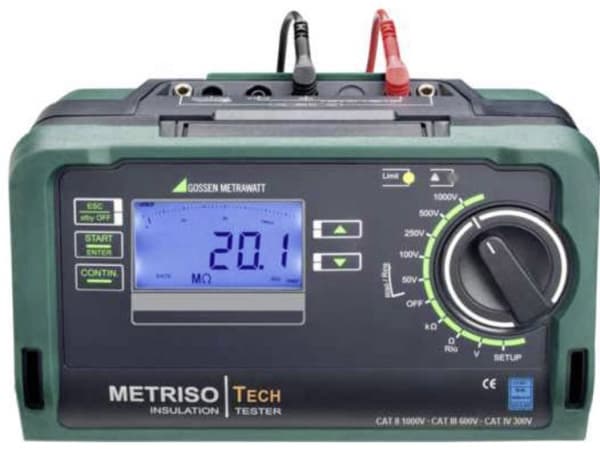 Gossen Metrawatt METRISO TECH Isolationsmåler Kalibrering efter (DAkkS) 50 V, 100 V, 250 V, 500 V, 1000 V 199 GO