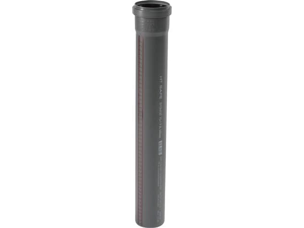 HT Safe rør 75X1500mm m. mufHurtigere og nemmere montering med de nye patenterede tætningsringe bestående af 3 læber.