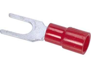 Gaffelkabelsko röd 0,50-1,5mm²bulthål Ø5,3mm, längd 23,0mmindv. diameter Ø4,1mm - (100 st.)