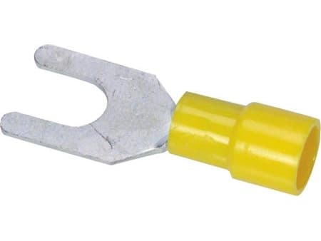 Gaffelkabelsko gul 4.0-6.0mm²bulthål Ø5.3mm, längd 25.7mmindv. diameter Ø6.8mm - (100 st.)