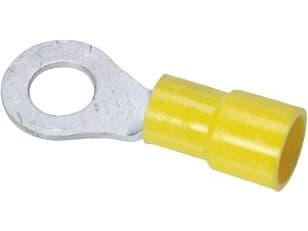 Rengasliittimet keltaiset 4.0-6.0mm² pultinreikä Ø6.4mm, pituus 30.5mmindv. halkaisija Ø6.8mm - (100 kpl)