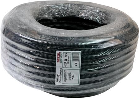 DIETZEL Plastrør fleksibel, HFXP-HT halogenfri 12 mm korrugeret sort 50 meter - (50 meter)