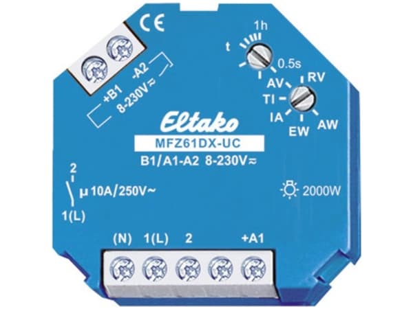Eltako MFZ61DX-UC Tidsrelä Multifunktionellt 230 V 1 st Tidsintervall: 0,5 s - 1 h 1 x gränskontakt