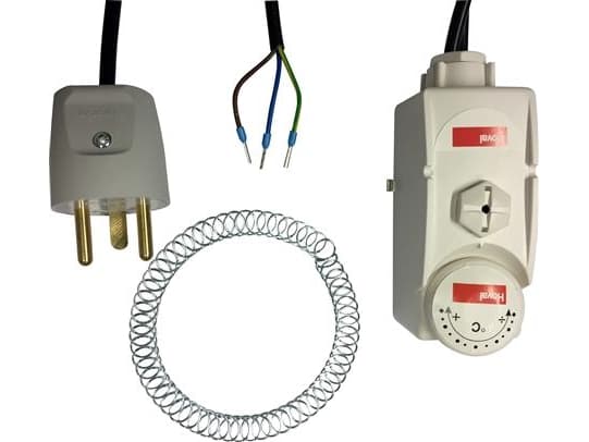 Hoval cirkulationssats med termostat, 220 V-kontakt och kabel till pumpen.