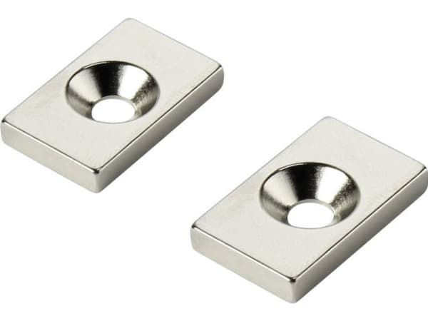 TRU COMPONENTS W20L12T3-M4 Kestomagneetti Suorakulmainen (L x S x K) 20 x 12 x 3 mm N35 Raja-arvolämpötila (max.): 80 °C