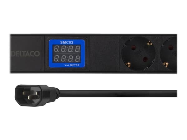 Deltaco GT-8638, 2 m, Sisätila, Musta, 7 AC-pistorasia(a), 250 V, 2500 W