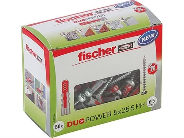 Fischer DUOPOWER 5x25S PH x 50 Ø5 - Skrue 4x35mm x 50 Ø4