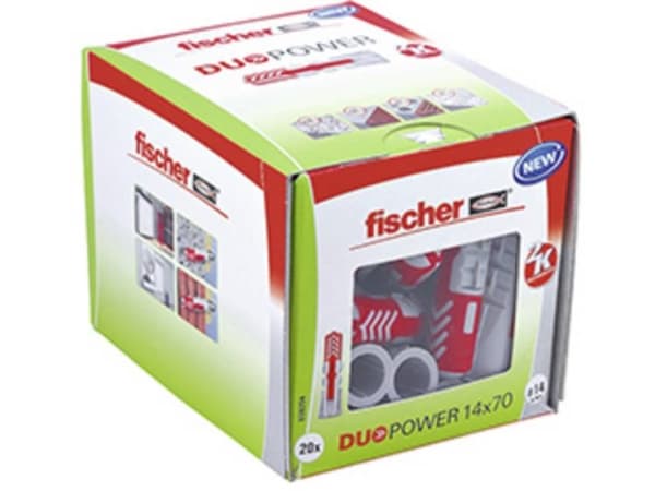 Fischer DUOPOWER 14 x 70, Expansionsankare, Betong, Metall, Grå, 70 mm, 1,4 cm