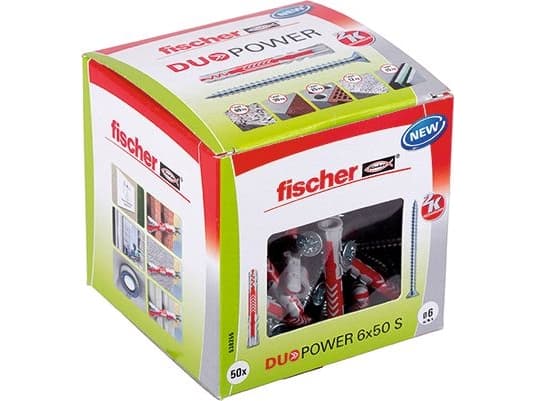 Fischer DUOPOWER 6 x 50 S LD, Expansionsankare, Betong, Metall, Grå, 50 mm, 6 mm