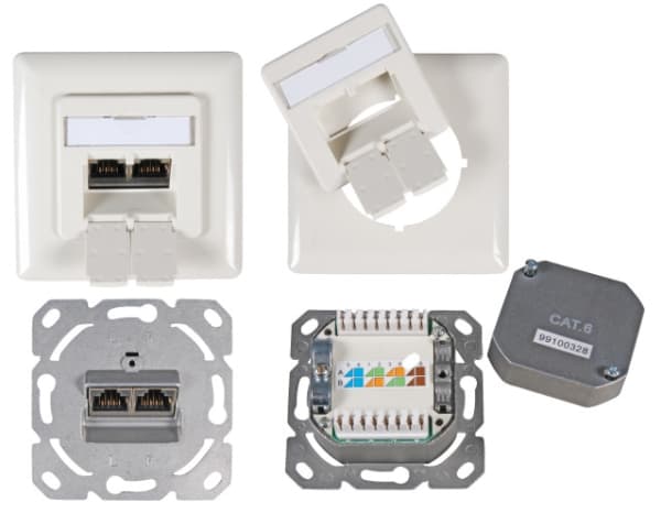 EFB Elektronik ET-25211.2V1, 2 x RJ-45, Vit Vit