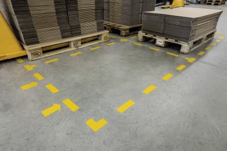 Gulvmarkering T-form Duraline Strong 100x0,7x150 mm gul - (10 stk.)