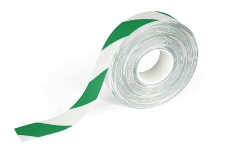 Advarselstape Duraline Strong 50mm x 30m 0,7mm grøn/hvid - (30 meter pr. rulle)