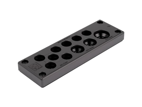 LAPP SKINTOP® MULTI Version 4 Platta för flera kabelgenomföringar Klämdiameter (max.) 20 mm Plåttjocklek (max.) 14 mm Polykarbonat 1 st