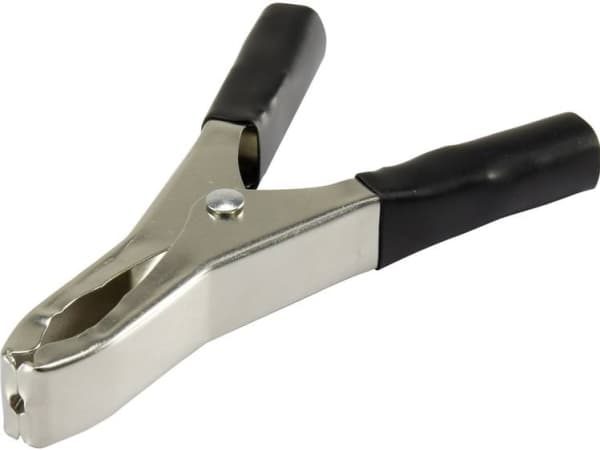 TRU COMPONENTS 93038c30 Krokodilklämma Svart Längd: 100 mm 1 st