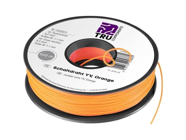 TRU COMPONENTS 1567895 Ristikkolanka Yv 1 x 0,20 mm² Keltainen 50 m