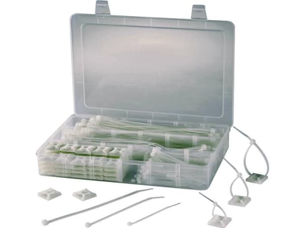 TRU COMPONENTS 1566420 EPR-350 Kaapelinsidontalajitelma 100 mm, 142 mm, 190 mm 4,80 mm Kirkas Liimapistokkeilla varustettu 1 setti