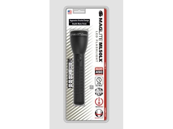 Maglite ML50LX, Käsikokoinen taskulamppu, Musta, Painikkeet, 1 m, IPX4, LED