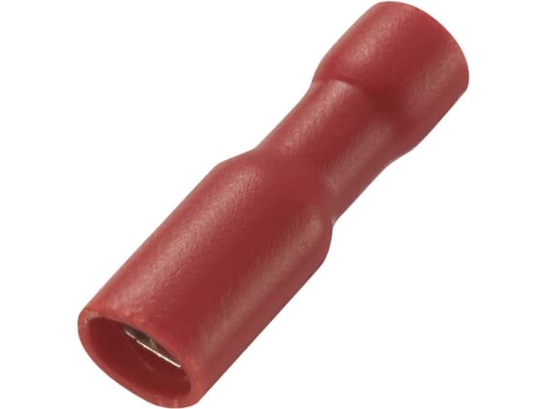 TRU COMPONENTS 737623 Fladstik-kabelsko Stikbredde: 2.8 mm Stiktykkelse: 0.5 mm 180 ° Helisoleret Rød 50 stk