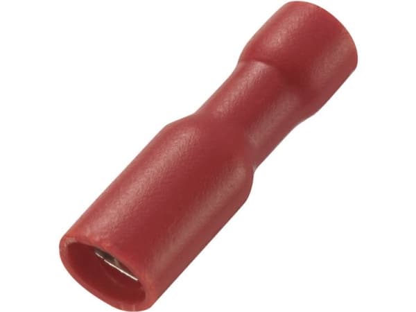 TRU COMPONENTS 737623 Fladstik-kabelsko Stikbredde: 2.8 mm Stiktykkelse: 0.5 mm 180 ° Helisoleret Rød 50 stk