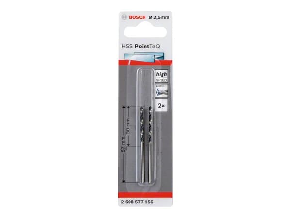 Bosch PointTeQ - Borr - för metall - spiralborr - 2 delar - 2.5 mm - längd: 57 mm
