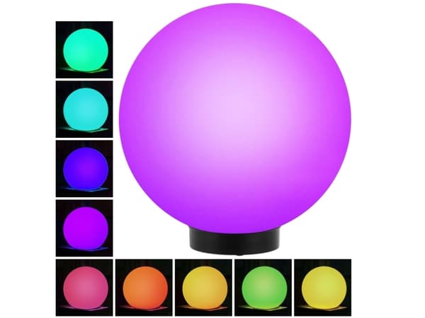 GreenBlue solar lamp, freestanding, garden, sphere 25x25x58cm, RGB LED, GB165