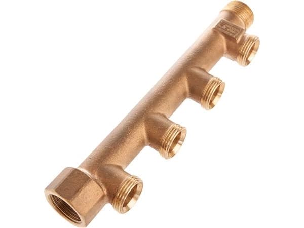 Roth EURO-red fordelerrør er udført i CC499K Rødgods, og med 4 afgreninger i ¾" eurokonus