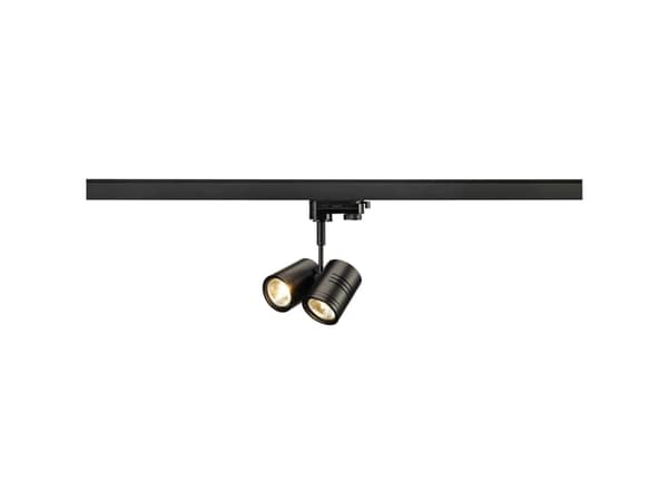 SLV BIMA, Spotlight på skinne, GU10, 2 ampuller, 220-240 V, Sort