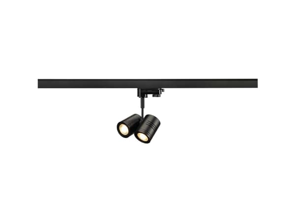 SLV BIMA, Spotlight på skinne, GU10, 2 ampuller, 220-240 V, Sort