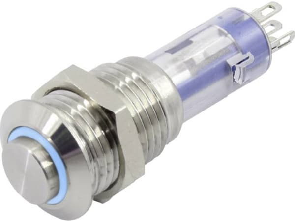 TRU COMPONENTS TC-6647576 LAS4GQH-11E/B/24V/S Trykknap 48 V 2 A 1 x Off/(On) Tastende Blå 1 stk