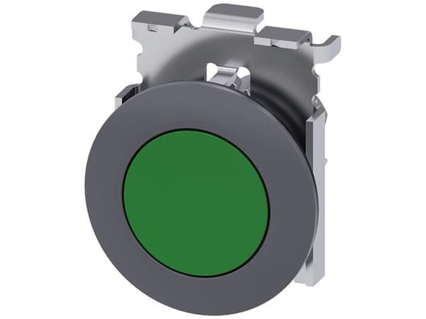 Siemens 3SU10600JB400AA0 3SU1060-0JB40-0AA0 Painike Eturengas metallia, ohjauspainike litteä vihreä 1 kpl