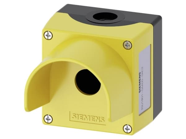 Siemens 3SU1801-0AA00-0AC2 Tomt hus 1 installationspunkt, med beskyttelseskrave (L x B x H) 85 x 85 x 112.5 mm Gul 1 stk