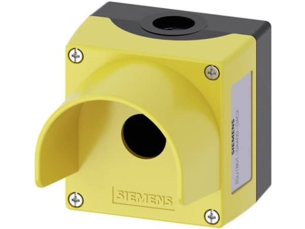 Siemens 3SU1801-0AA00-0AC2 Tomt hus 1 installationspunkt, med beskyttelseskrave (L x B x H) 85 x 85 x 112.5 mm Gul 1 stk