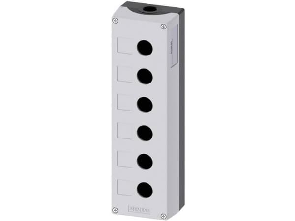 Siemens 3SU1856-0AA00-0AB1 Tyhjä kotelo 6 asennuspistettä, Maahan kiinnitettäväksi (L x S x K) 285 x 85 x 64 mm Harmaa 1 kpl