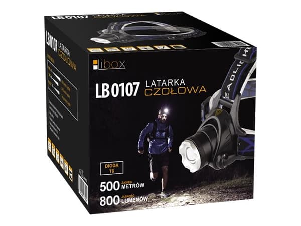 libox LB0107 - Hodelykt - LED - 3-modus - kald hvitt lys - svart