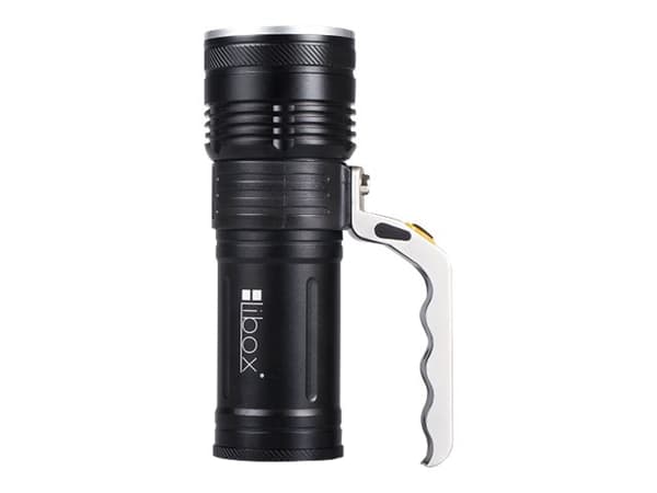 Libox Latarka akumulatorowa Ultra Compact LB0108 NEW, Käsikokoinen taskulamppu, Musta, Alumiini, Painikkeet, Rotaatio, IPX4, LED