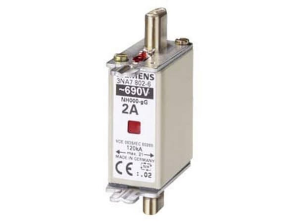 Siemens 3NA78026 Sikringsindsats Sikringsstørrelse = 0 2 A 690 V 3 stk