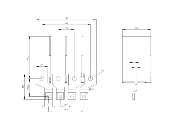 Siemens 3VA9154-0QC00 Tilslutningstilbehør 1 stk (B x T) 130 mm x 61.2 mm