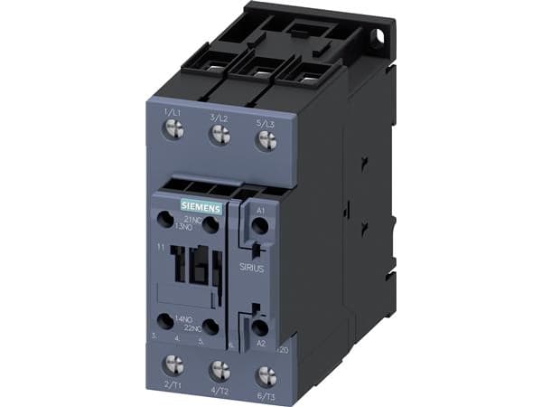 SIEMENS-kontaktori 37kW, 400V AC, 80A AC3 3-napainen, 1NO+1NC, ohjausjännite 230V AC 50/60Hz, koko S2, ruuviliitin