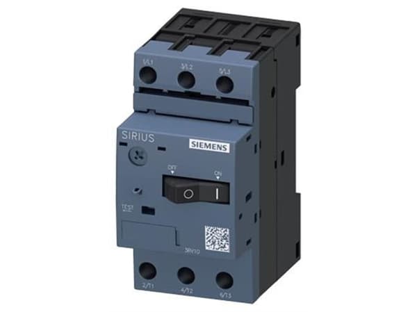 Siemens 3RV1011-0AA10 Strömbrytare 1 st Inställningsområde (ström): 0,11 - 0,16 A Kopplingsspänning (max.): 690 V/AC (B x H x D) 45 x 90 x 75 mm