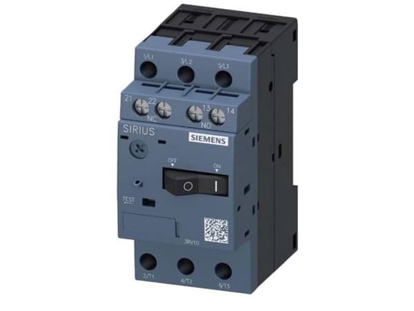 Siemens 3RV1011-1DA15 Katkaisija 1 kpl Asetusalue (virta): 2,2 - 3,2 A Kytkentäjännite (max.): 690 V/AC (L x K x S) 45 x 90 x 75 mm