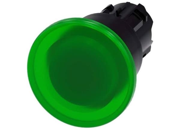 Paddetryk lys 22mm ru plast grøn 40mm lå