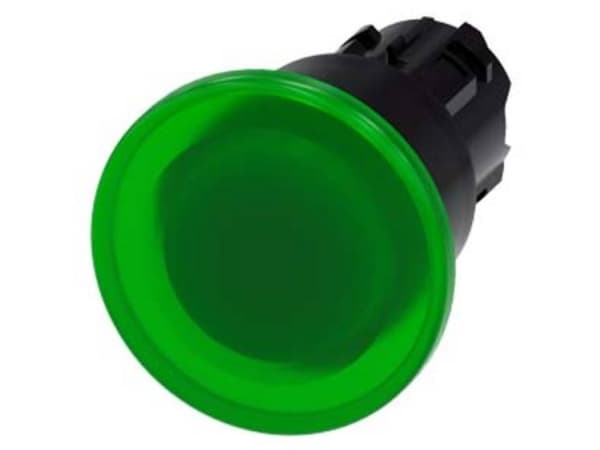 Paddetryk lys 22mm ru plast grøn 40mm lå