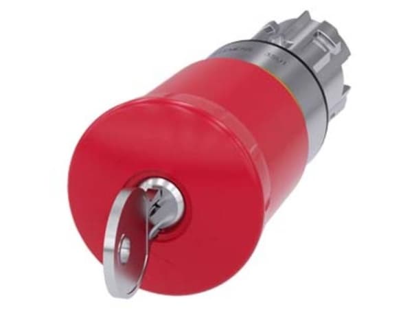 Hätäsienipainike 22mm pyöreä metalli kiiltävä punainen 40mm lukolla SSG10 3SU1050-1HR20-0AA0